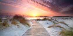 Fotobehang Strand ondergaande zon_AS458557507